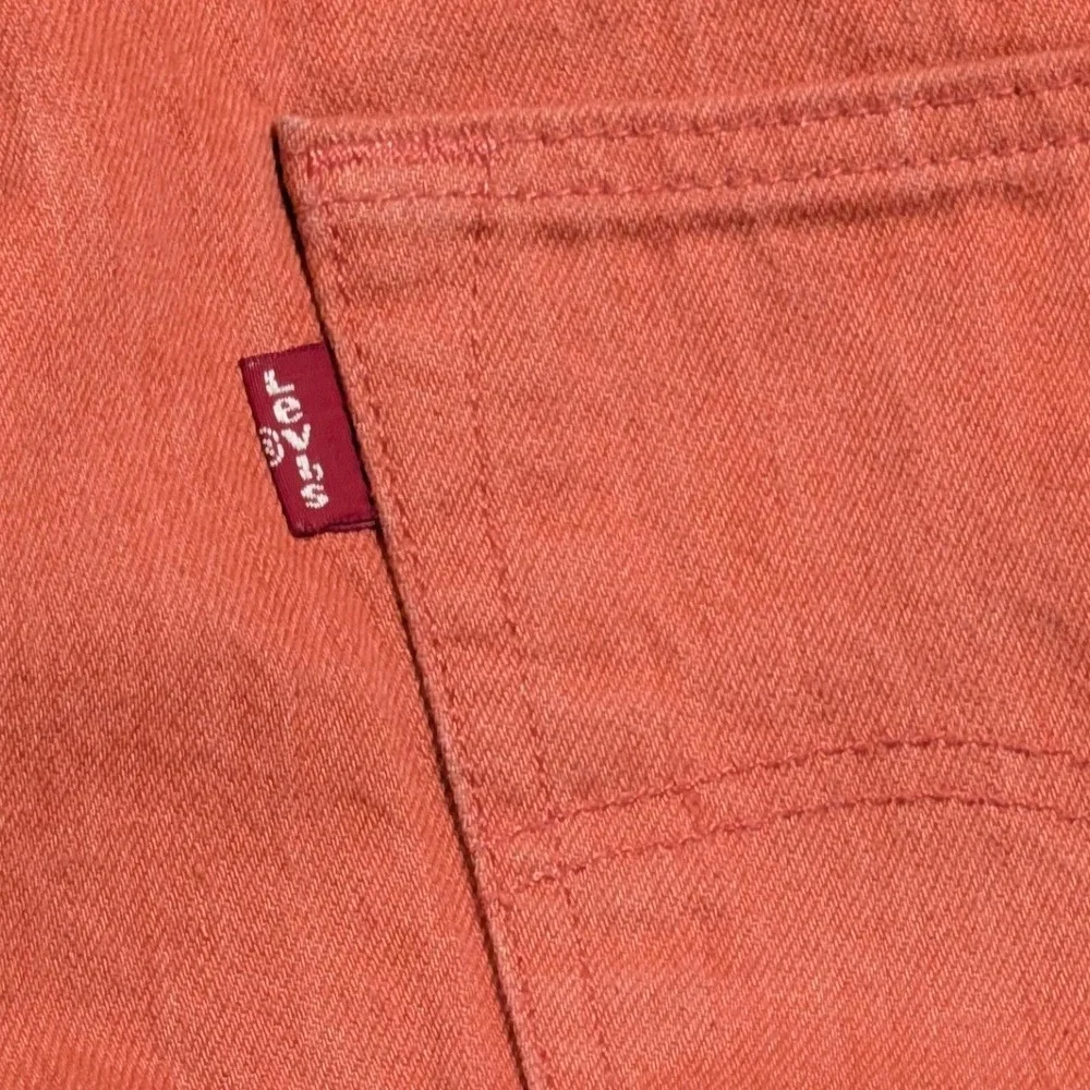 Levi's 501 Original Fit Straight Leg Salmon Orange Jeans Mens 40x32